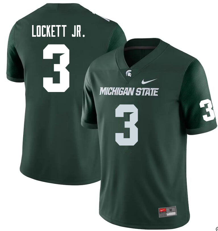 Men #3 Terry Lockett Jr. Michigan State Spartans College Football Jerseys Sale-Green